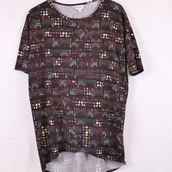 LulaRoe Women's Size S Black - Multicolored Polka Dot IRMA Short Sleeve Tunic - Picture 1 of 5
